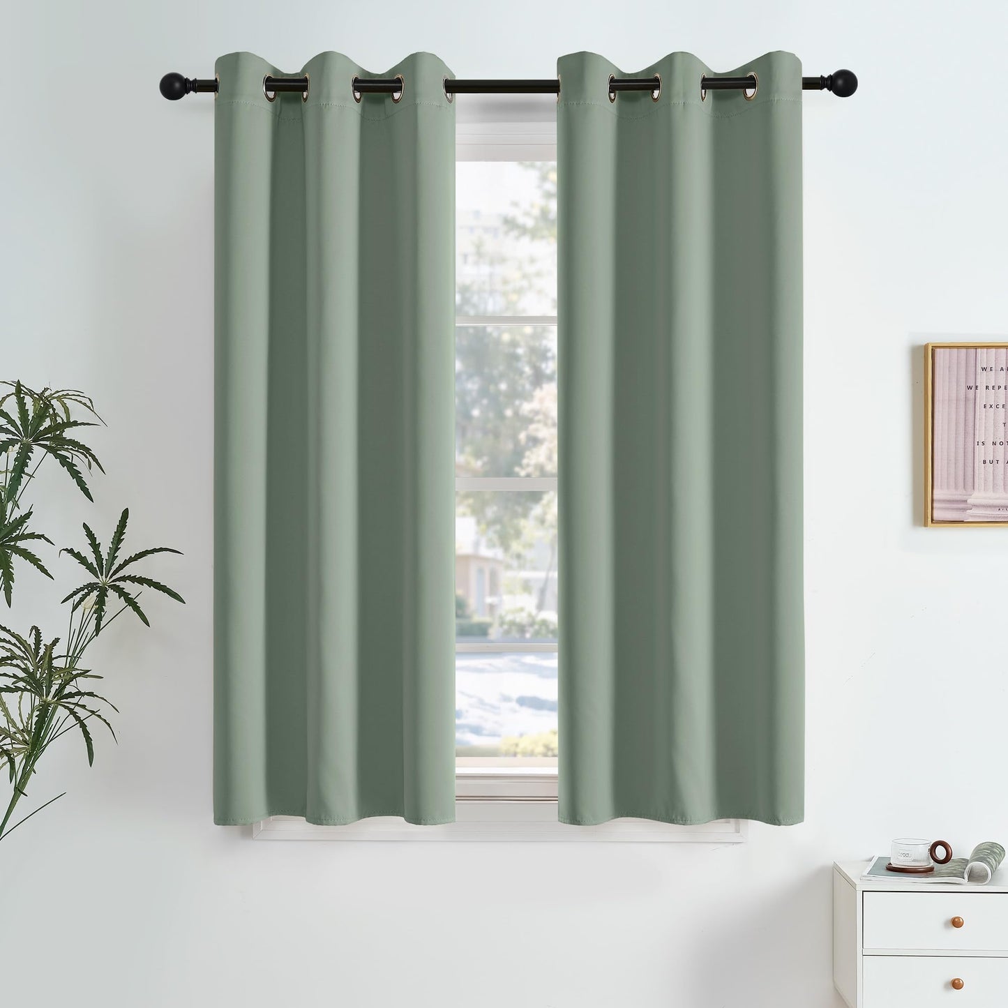 NICETOWN Blackout Curtains – 2 Panels, Grey, 63"