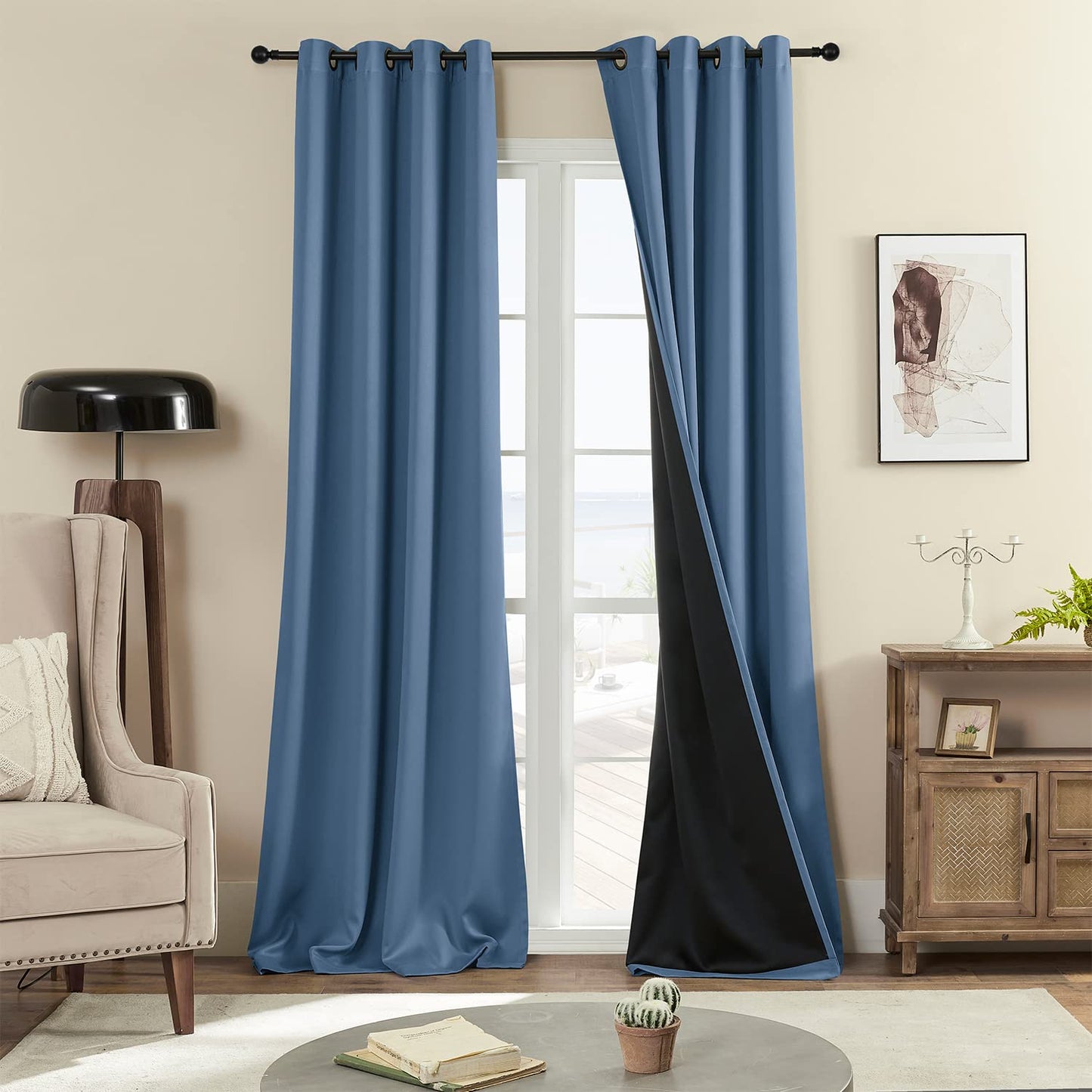 Rutterllow Blackout Curtains – 2 Panels, Dark Grey