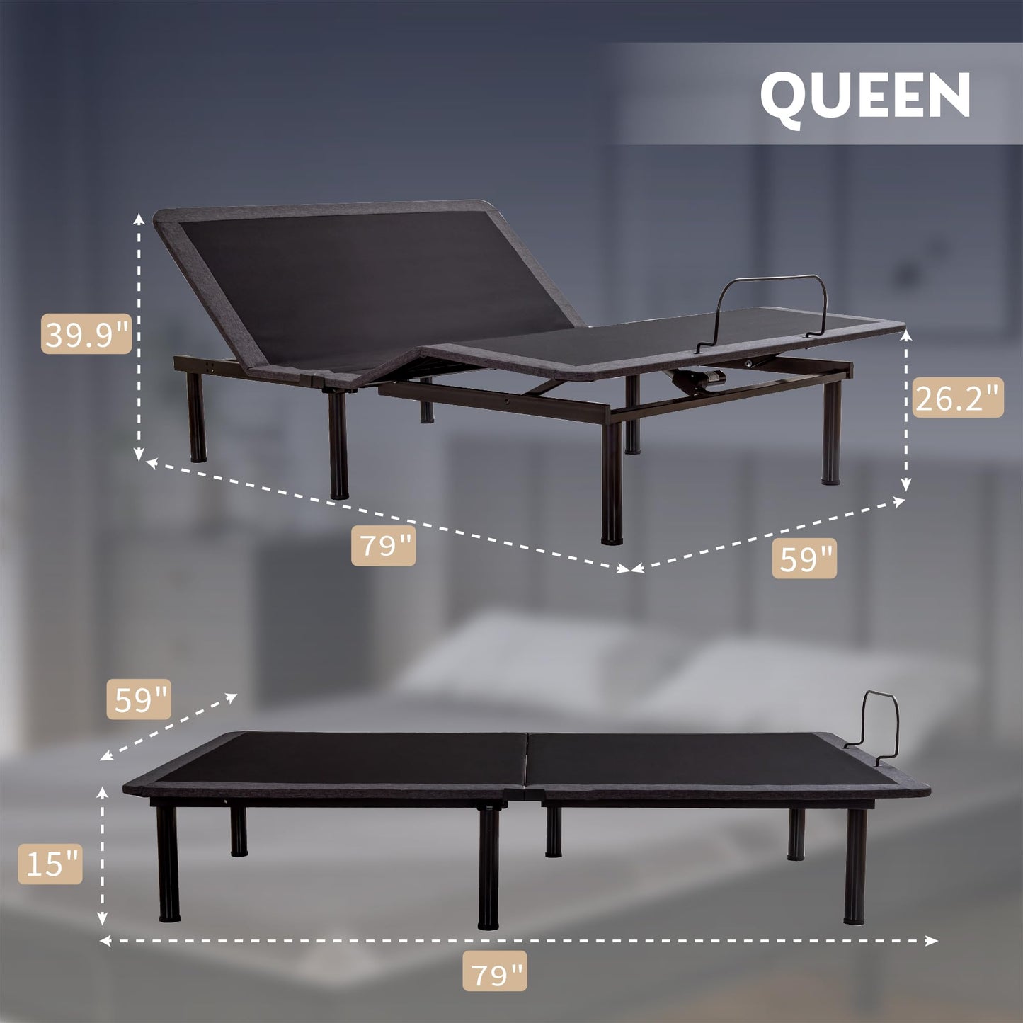 Split King Adjustable Bed with Mattress