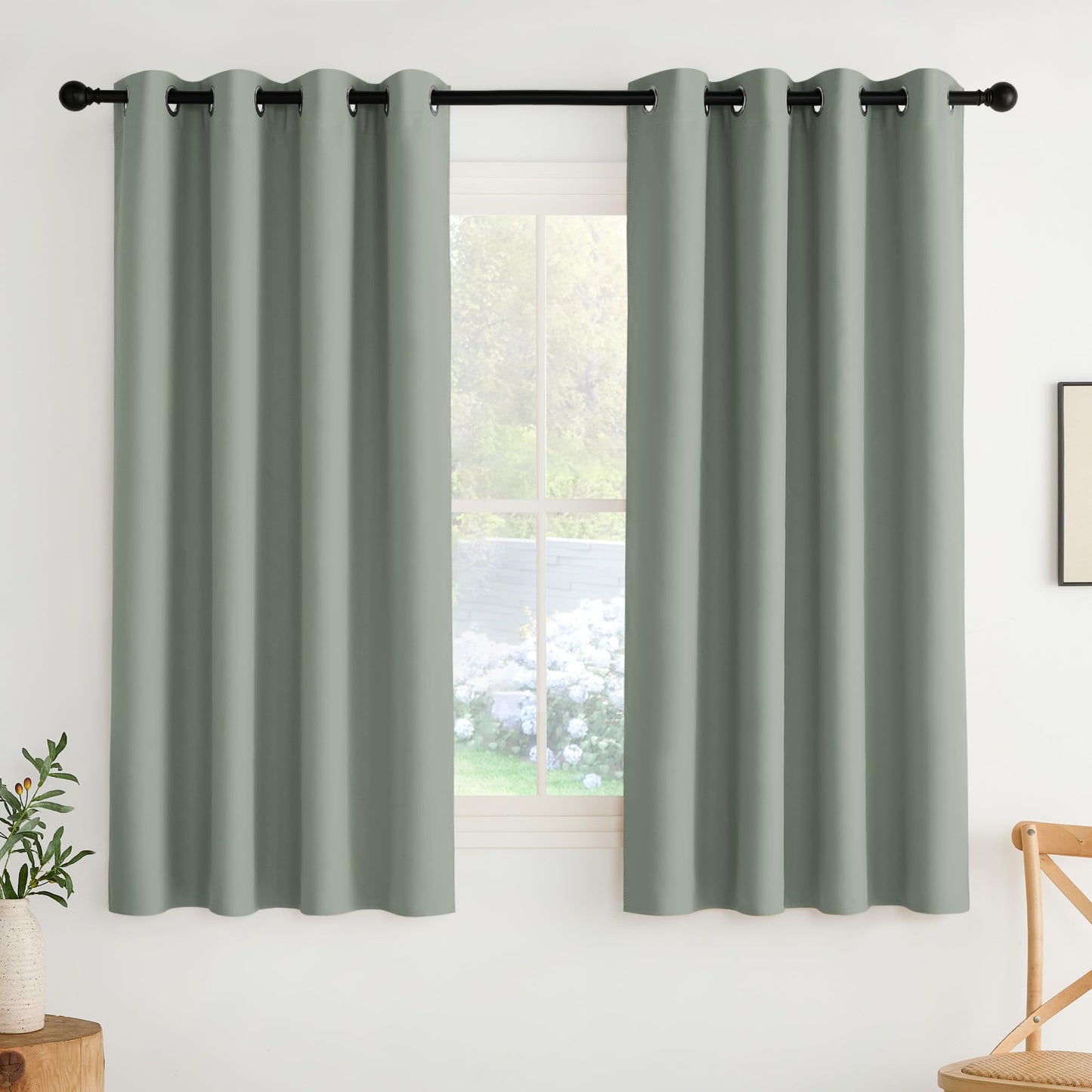 NICETOWN Blackout Curtains – 2 Panels, Grey, 63"