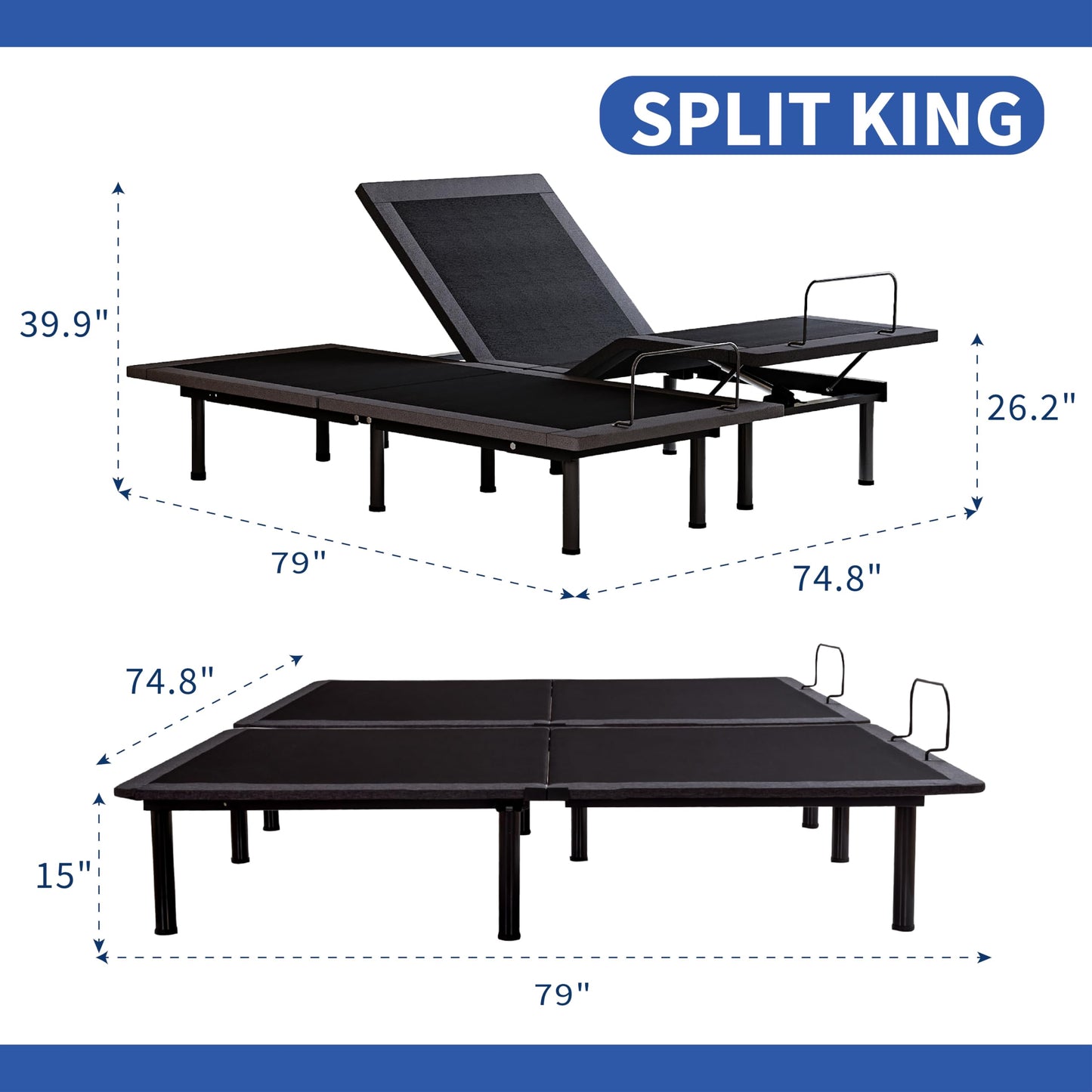 Split King Adjustable Bed with Mattress