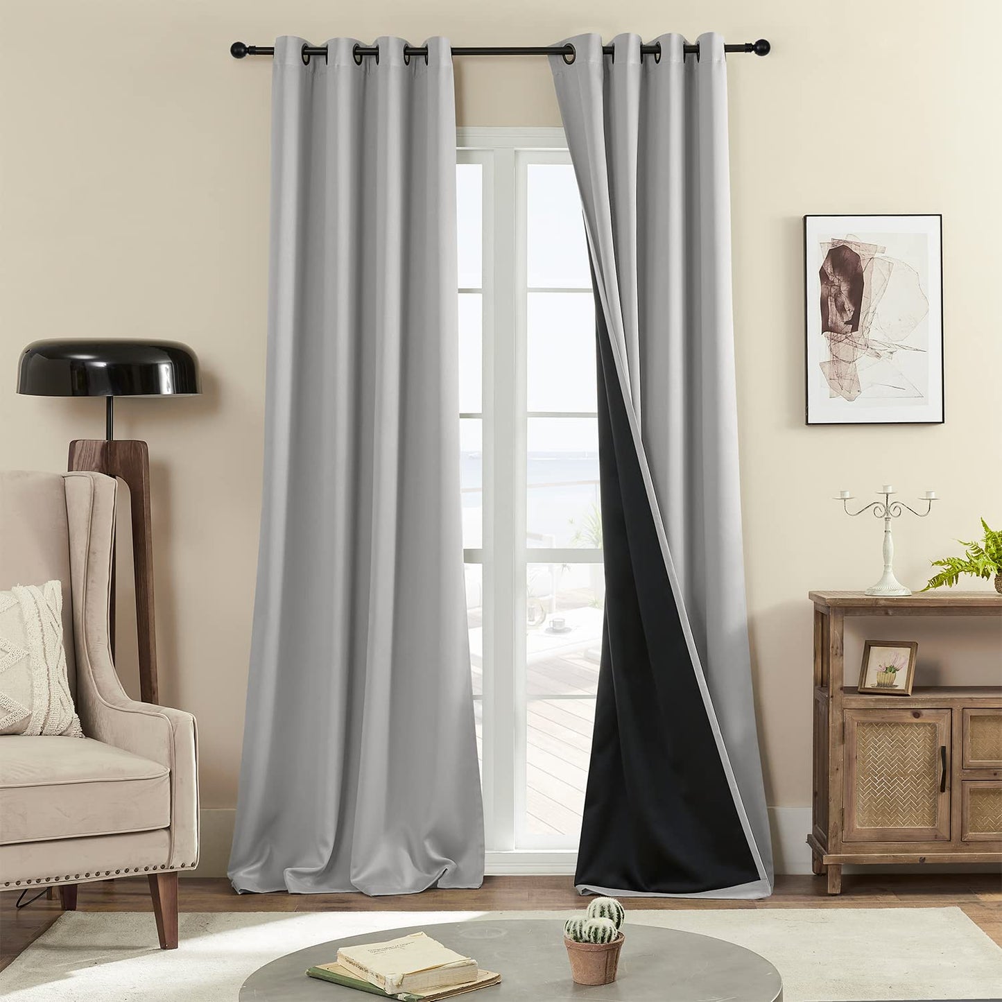 Rutterllow Blackout Curtains – 2 Panels, Dark Grey
