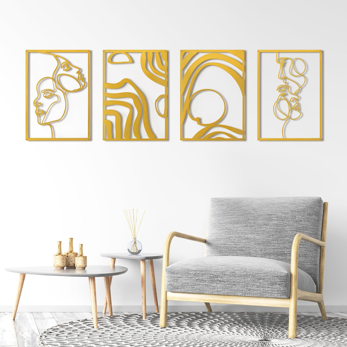 Art3d Metal Wall Art Set of 4