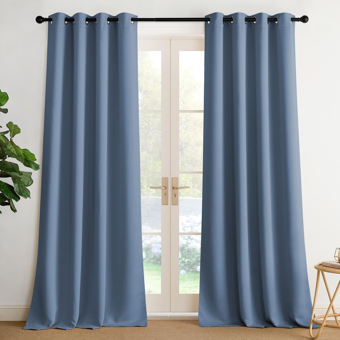 NICETOWN Blackout Curtains – 2 Panels, Grey, 63"