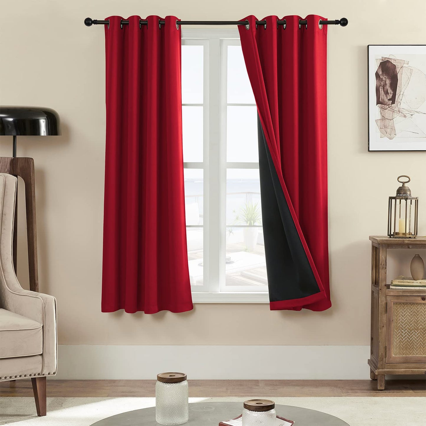 Rutterllow Blackout Curtains – 2 Panels, Dark Grey