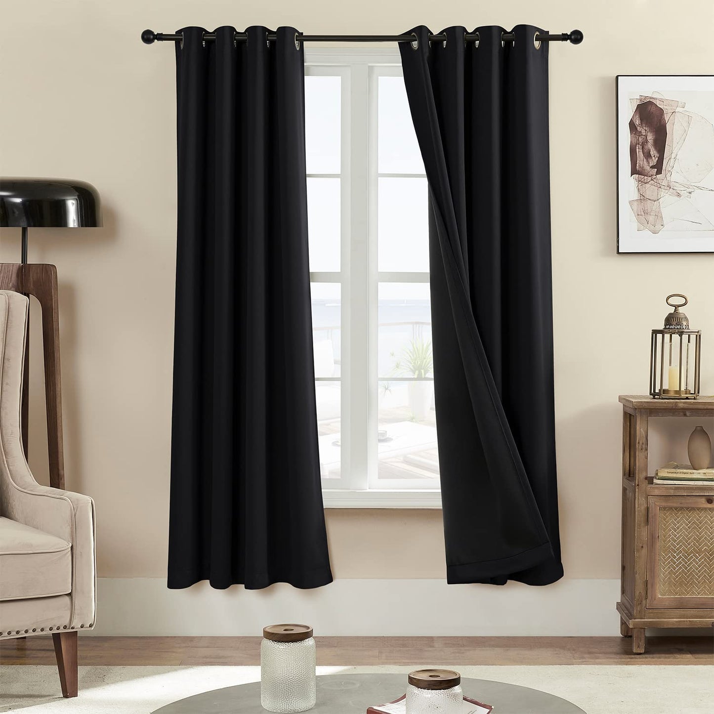 Rutterllow Blackout Curtains – 2 Panels, Dark Grey