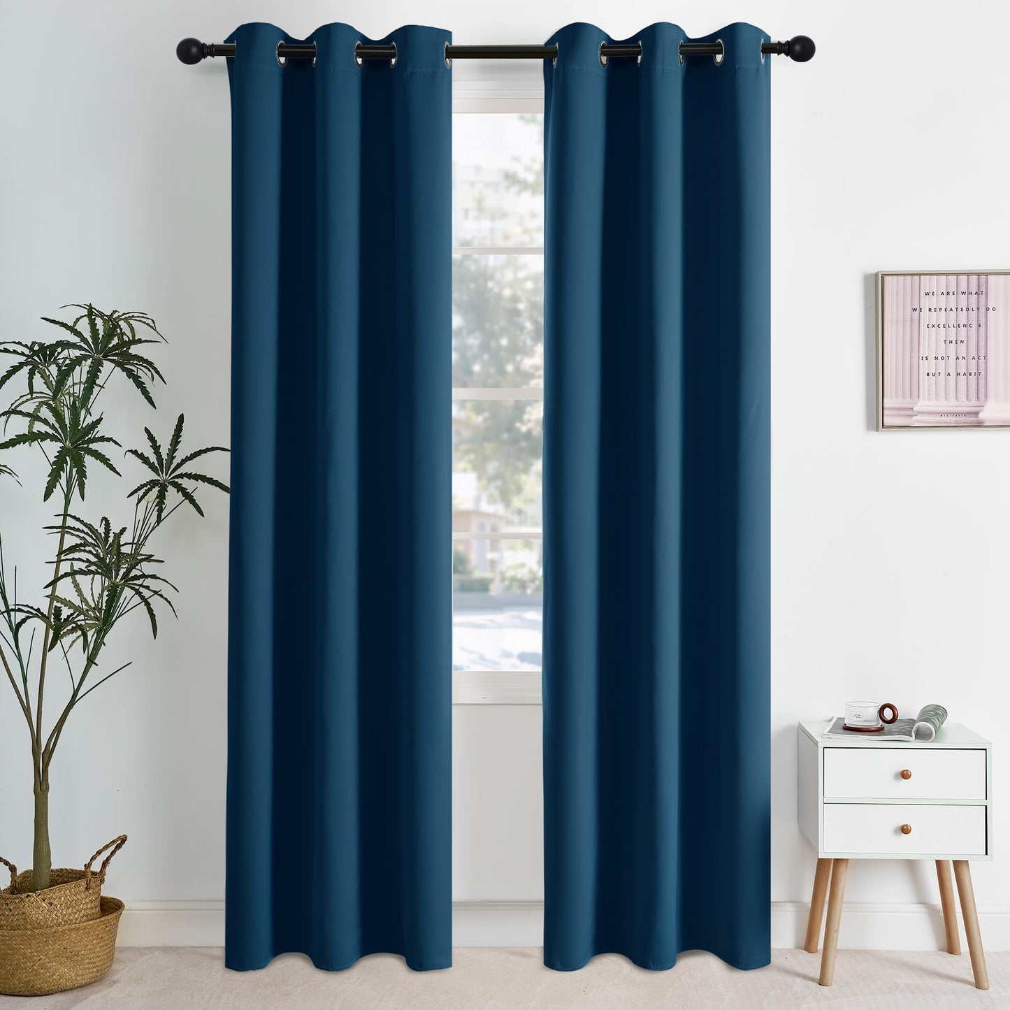 NICETOWN Blackout Curtains – 2 Panels, Grey, 63"