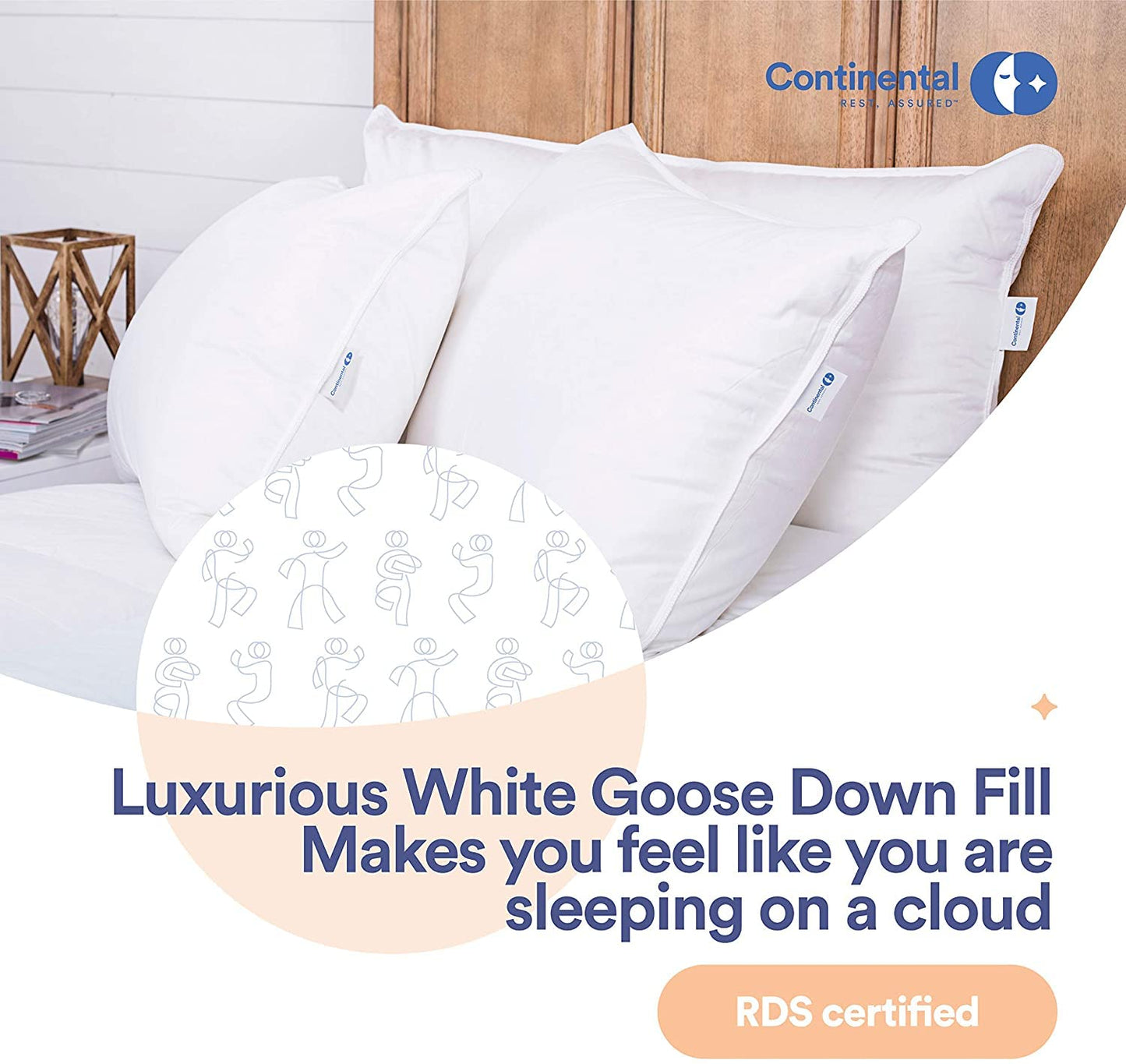 Serenity Goose Down Pillows – King, 2 Pack