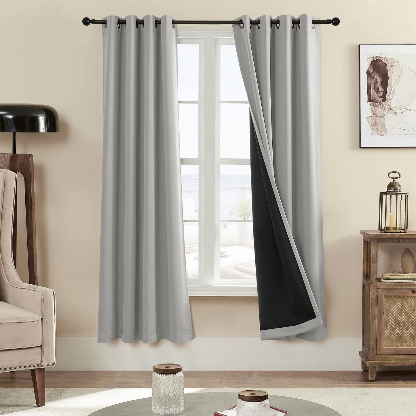 Rutterllow Blackout Curtains – 2 Panels, Dark Grey