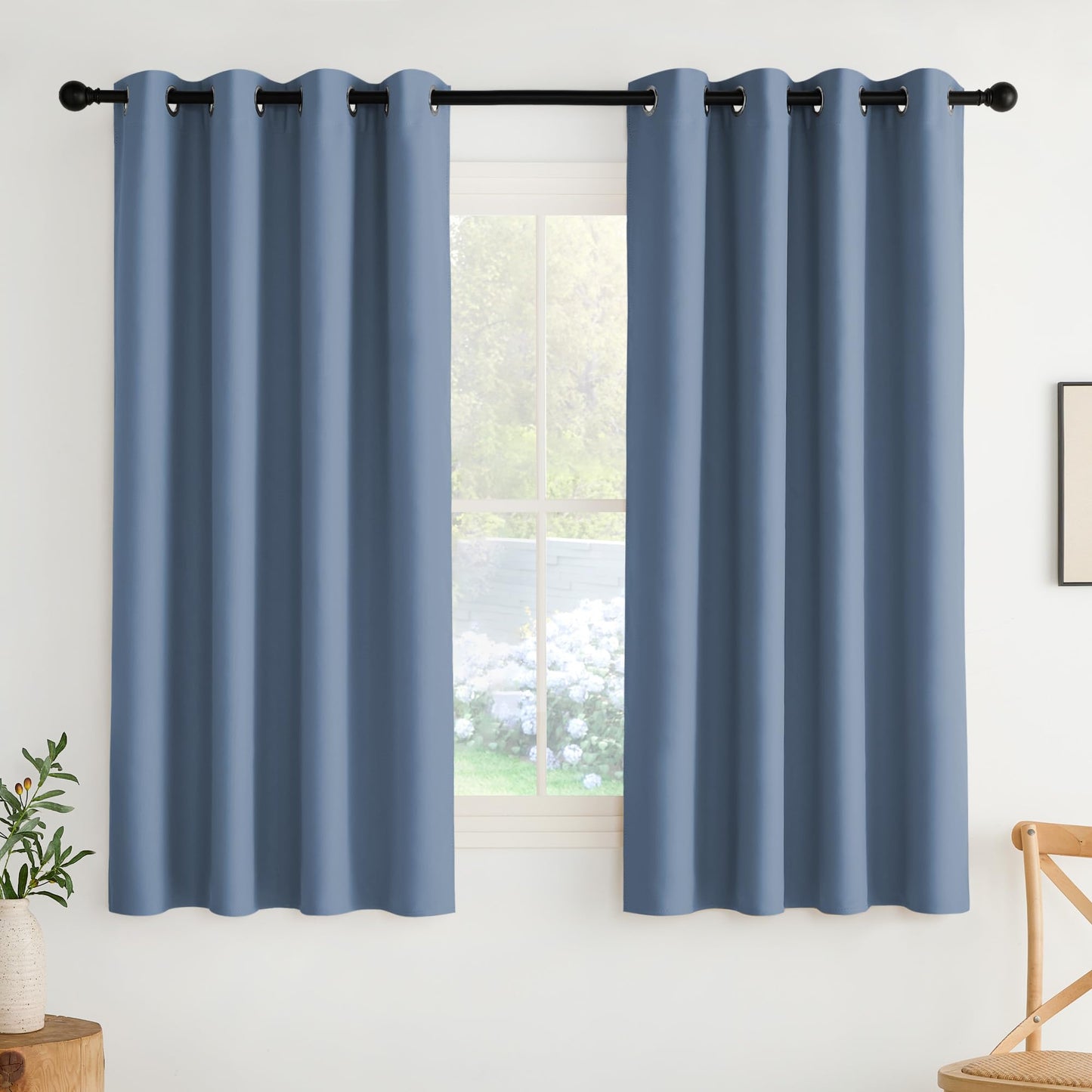 NICETOWN Blackout Curtains – 2 Panels, Grey, 63"