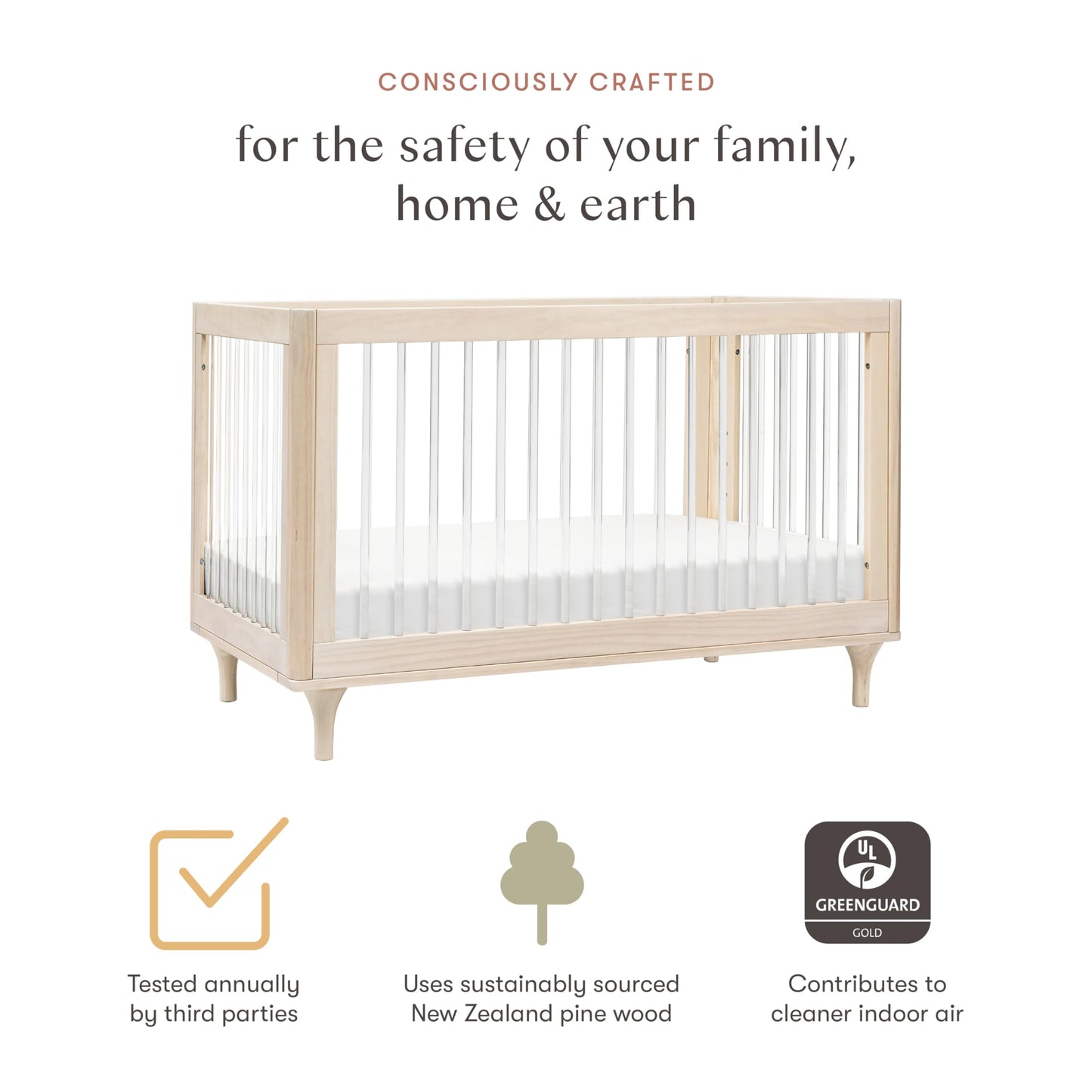 Babyletto Lolly 3-in-1 Crib – Canyon/Washed Natural