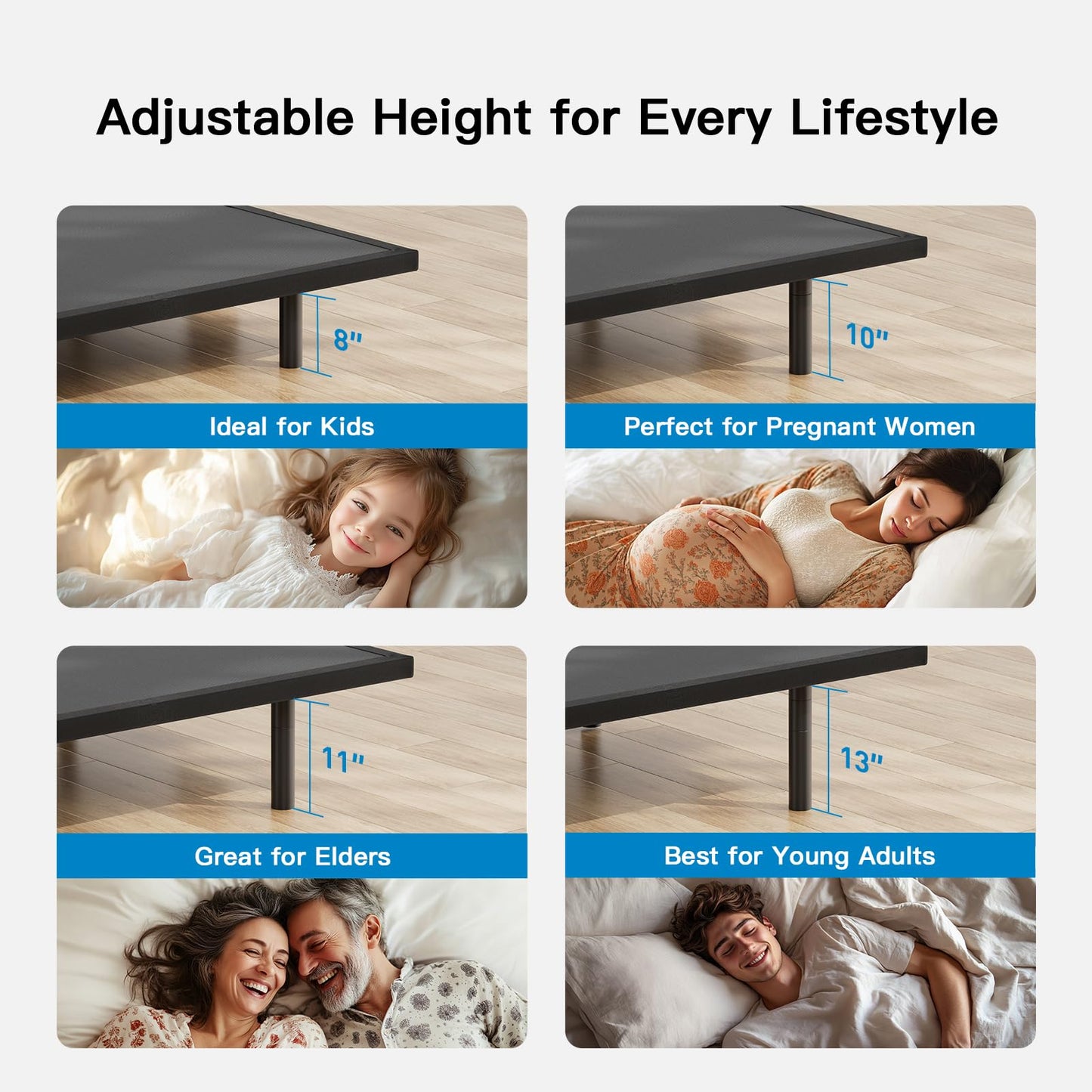 Pipishell Full Adjustable Bed Frame