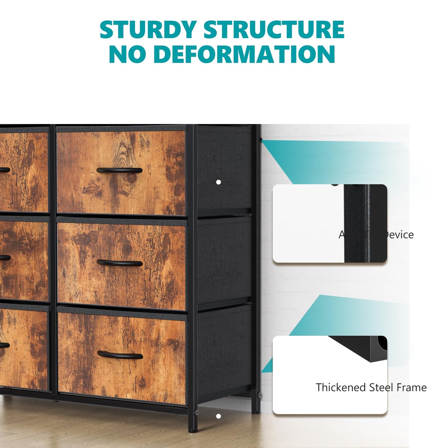 OLIXIS 7-Drawer Dresser, White