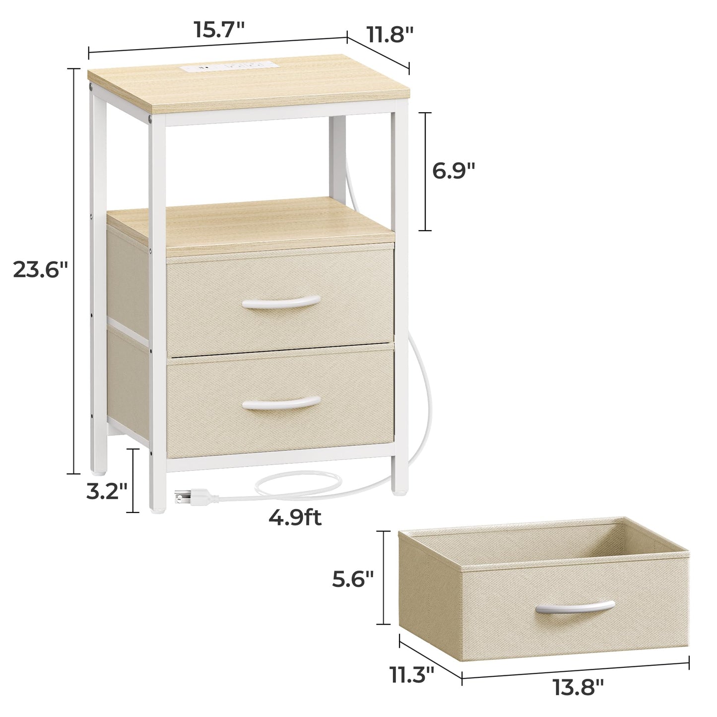 Huuger Nightstand – Rustic Brown/Black