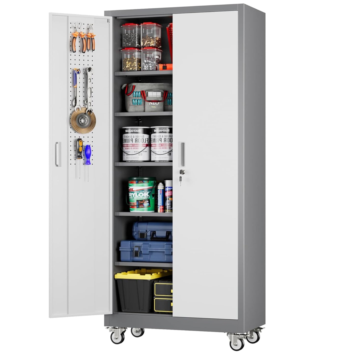 Aobabo Metal Garage Storage Cabinet – Black