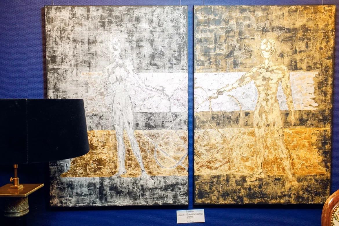 Two Diptych Mixed Media 55"x39"