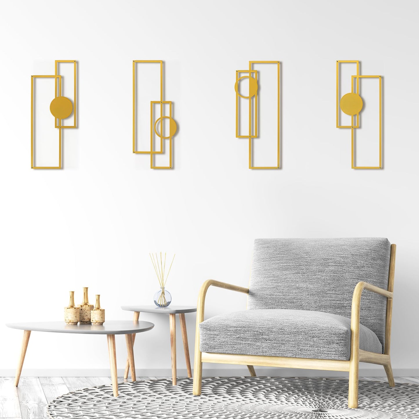 Art3d Metal Wall Art Set of 4