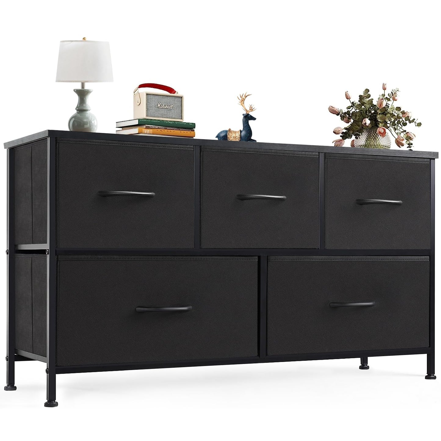 OLIXIS 5-Drawer Dresser, Black