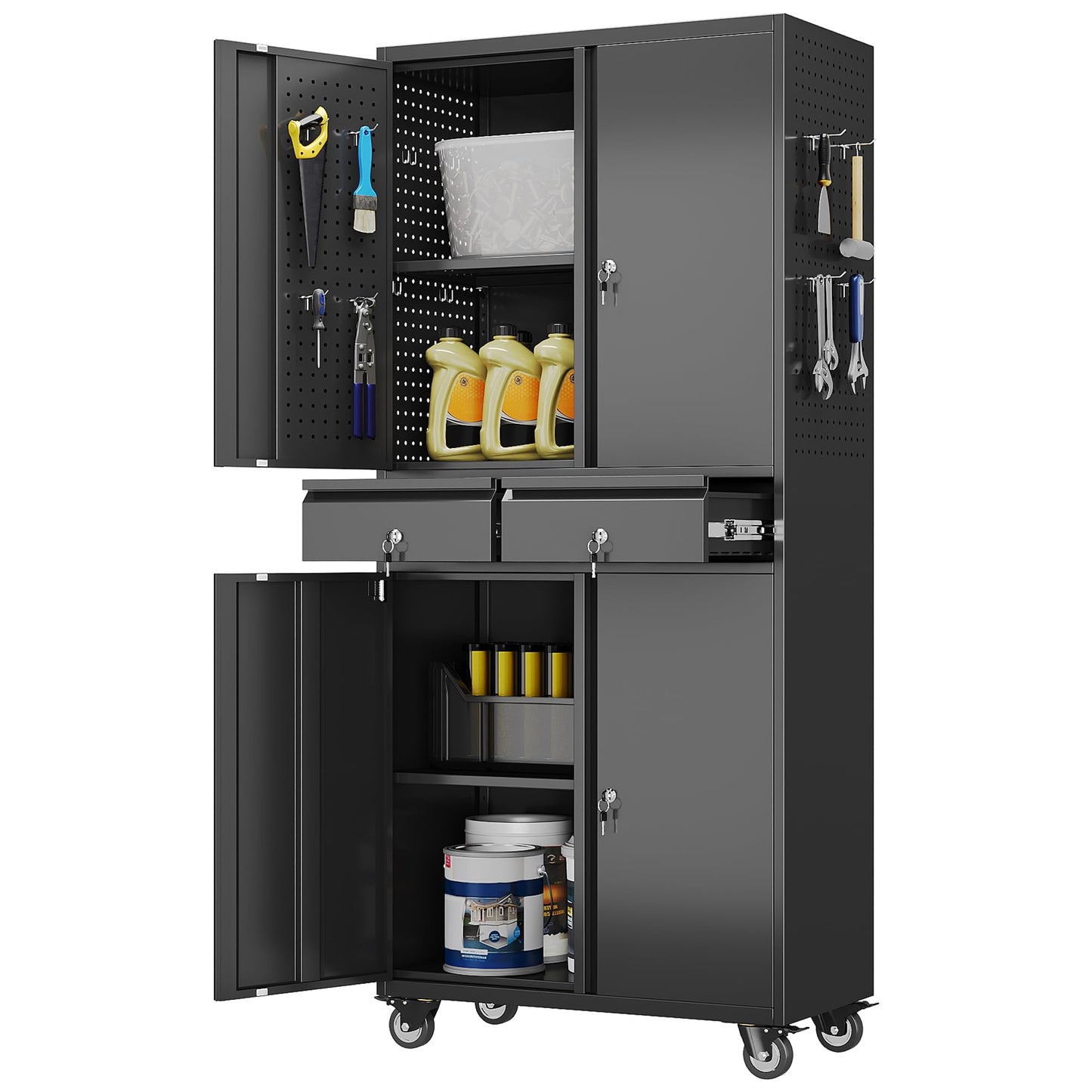 Aobabo Metal Garage Storage Cabinet – Black