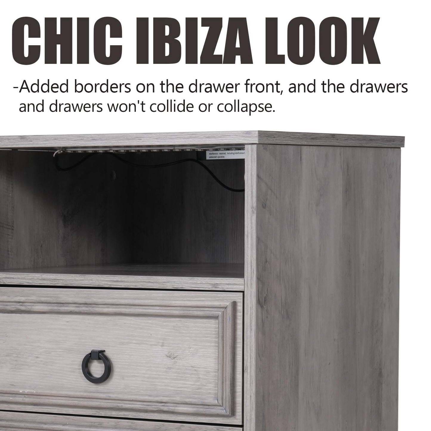 Nightstand Set of 2 – Gray