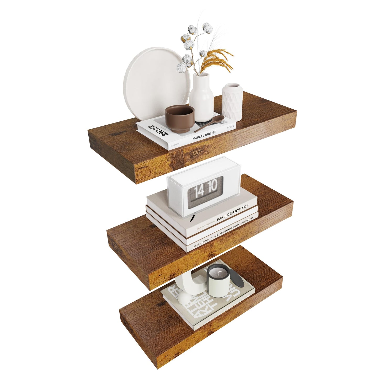 Colima 36" Brown Floating Shelves, 3-Pack