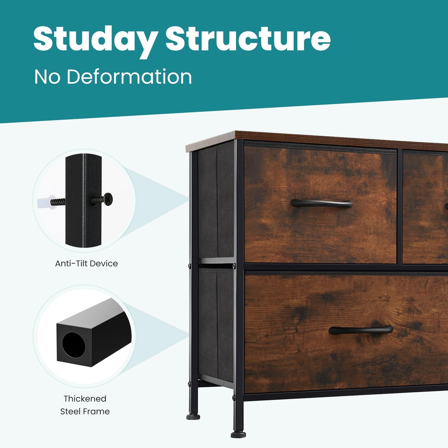 OLIXIS 7-Drawer Dresser, White