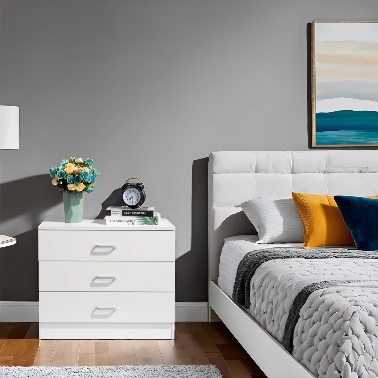 Karl Home White 3-Drawer Dresser/Nightstand