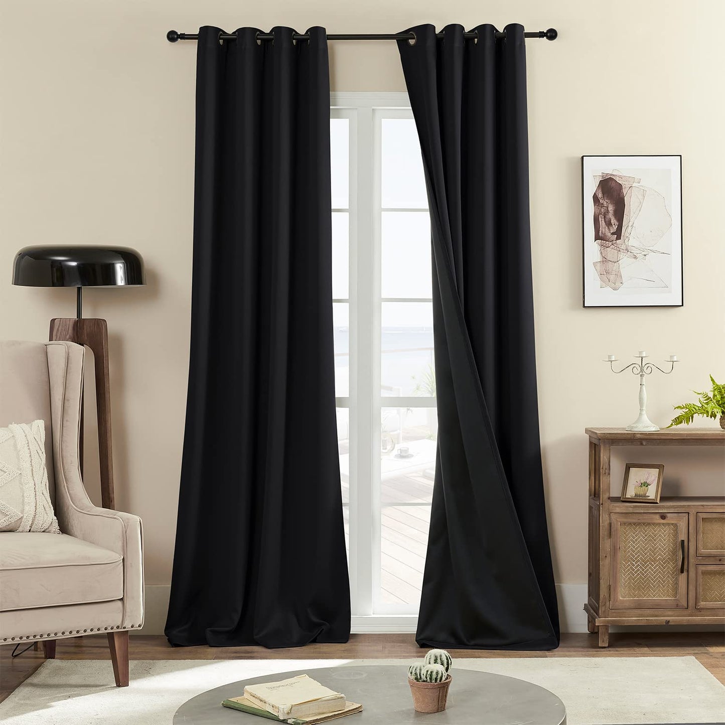 Rutterllow Blackout Curtains – 2 Panels, Dark Grey