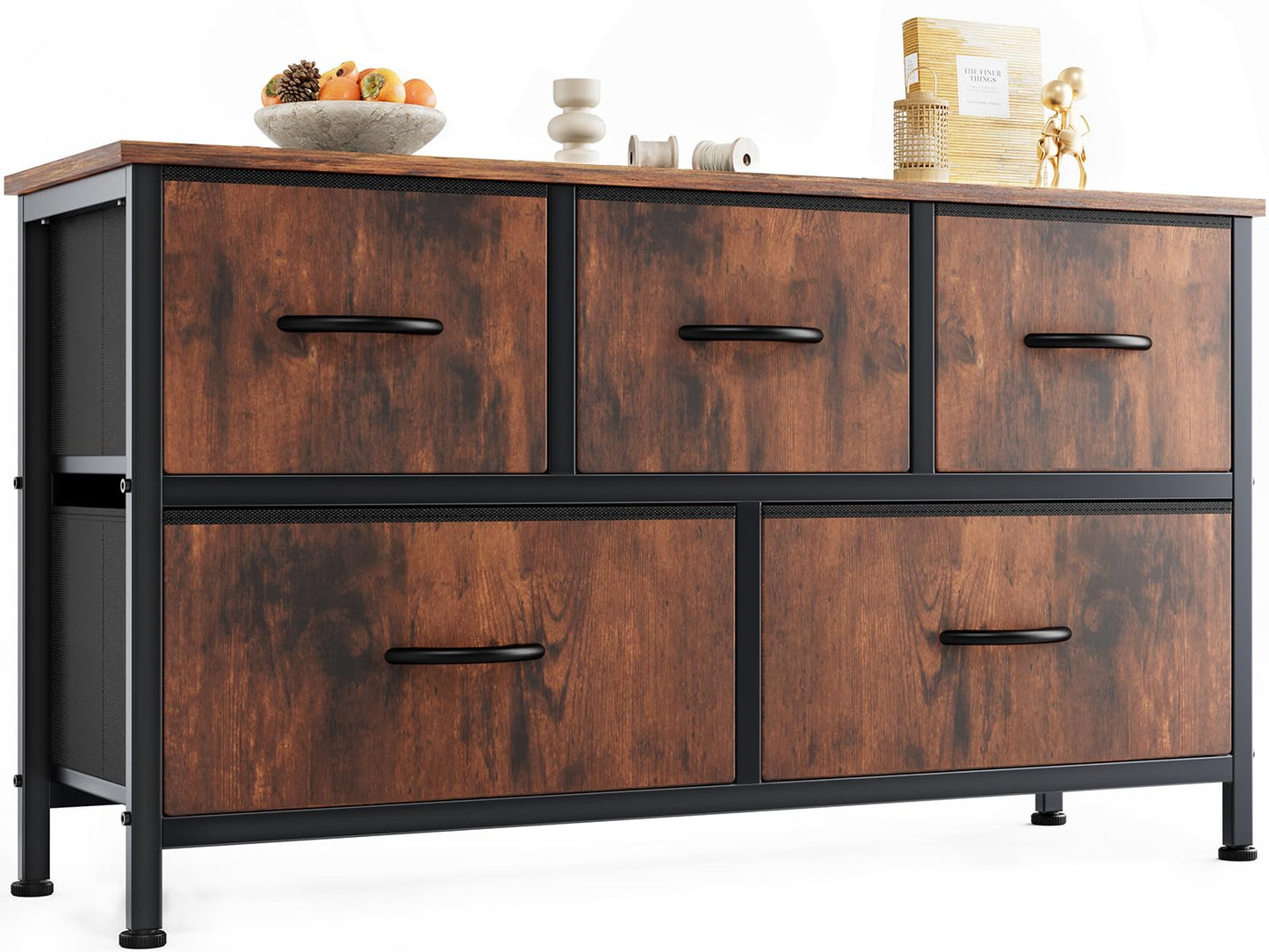 OLIXIS 5-Drawer Dresser, Black