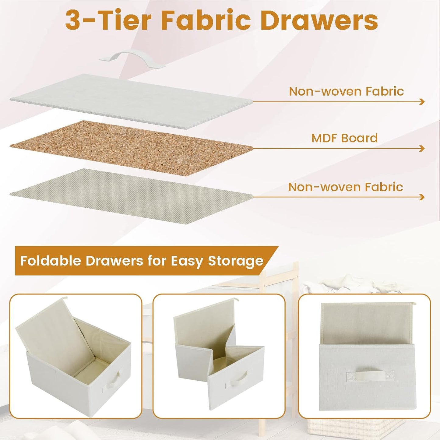 Giantex White 6-Drawer Dresser with Top Shelf