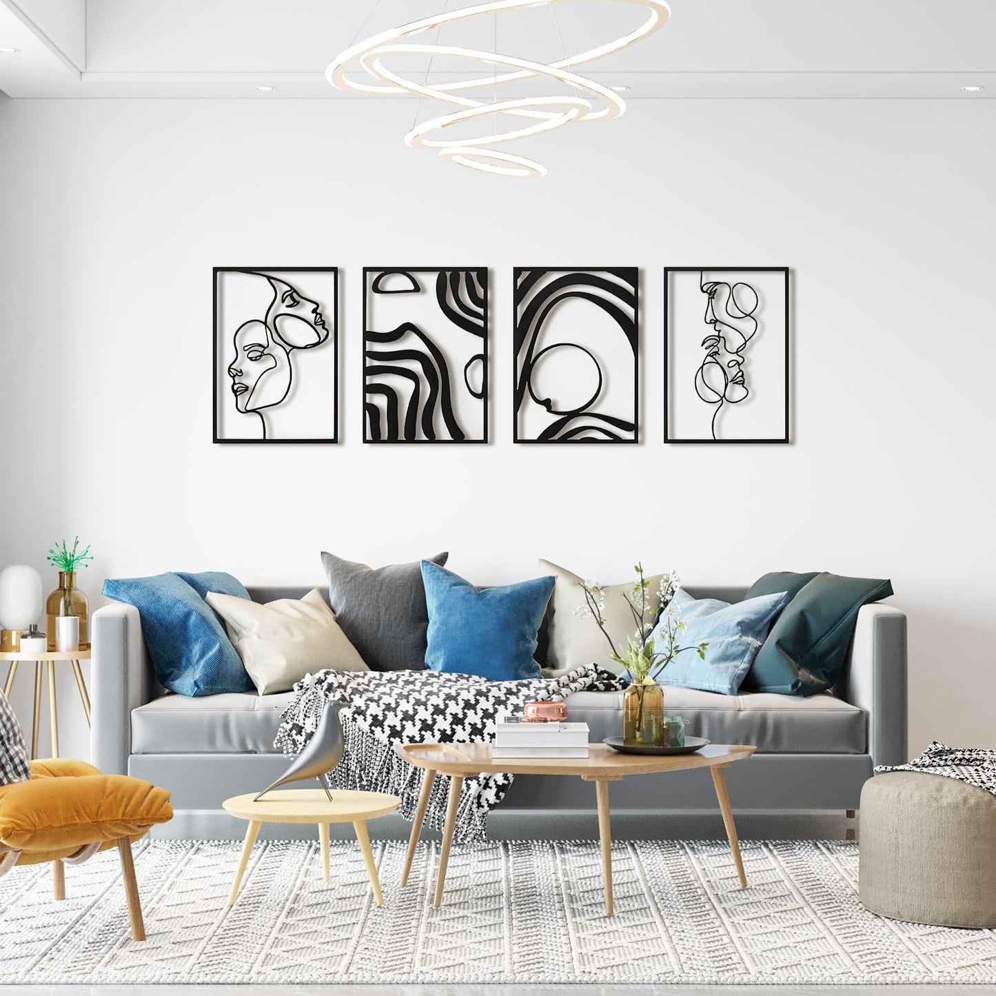 Art3d Metal Wall Art Set of 4