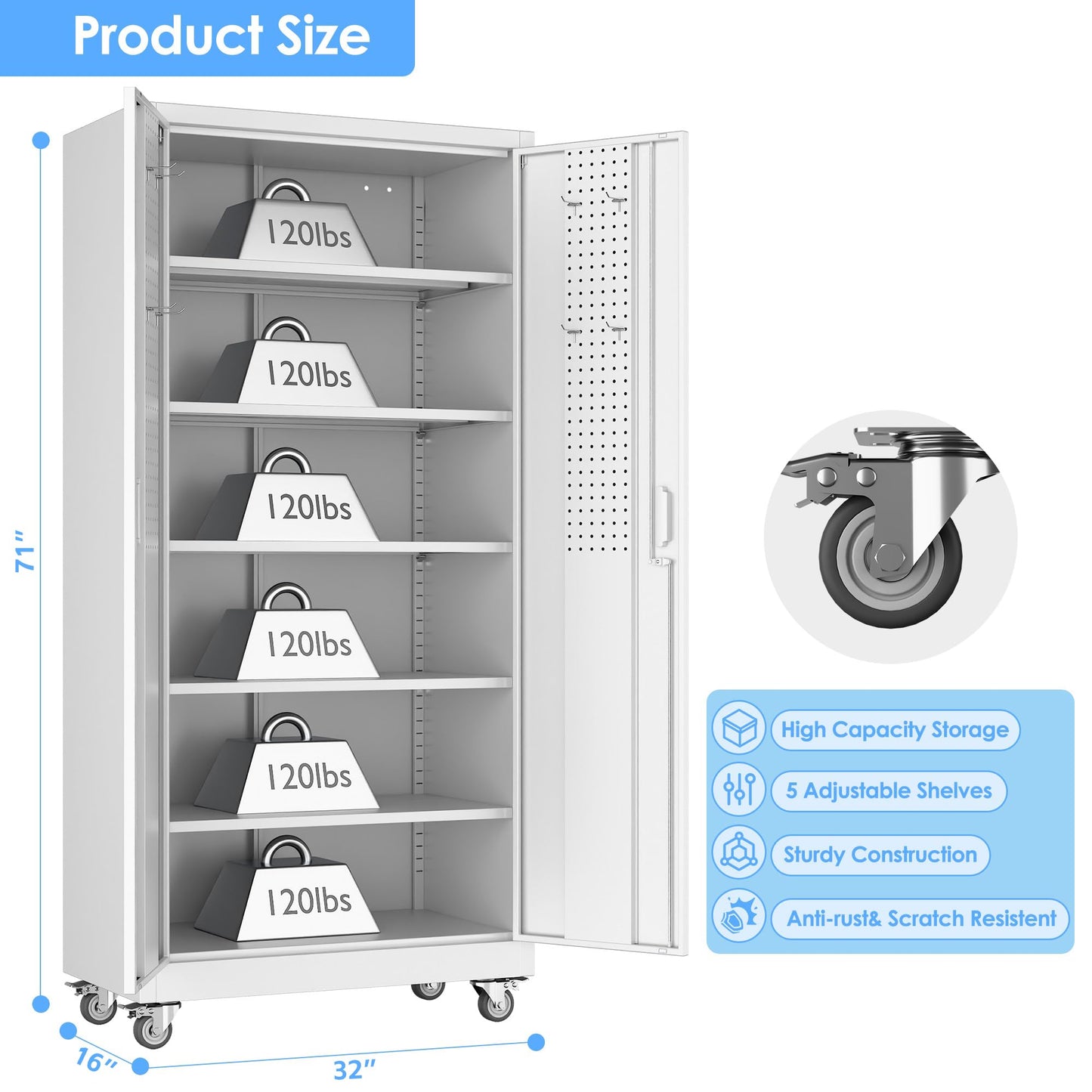Aobabo Metal Garage Storage Cabinet – Black