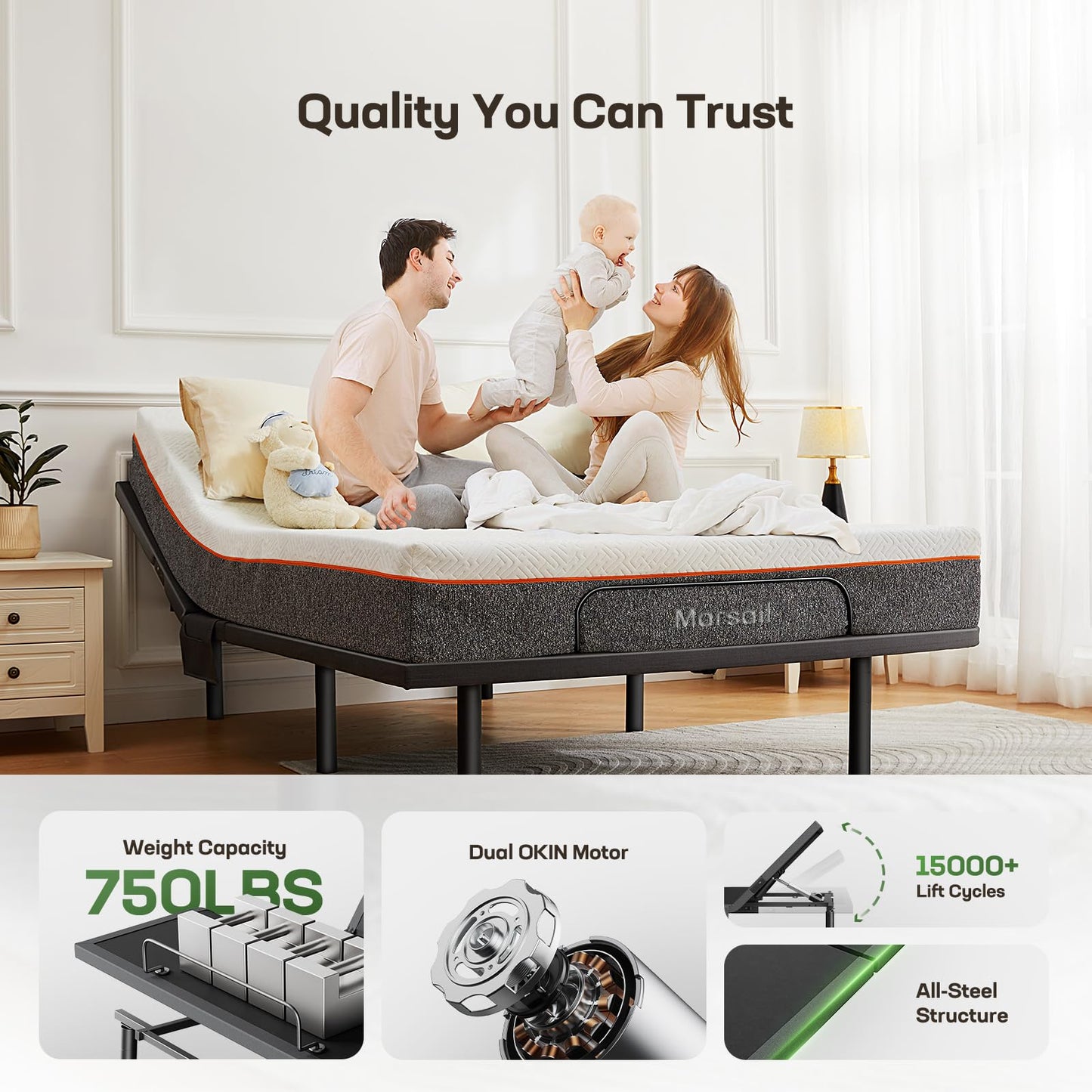 Marsail Split King Adjustable Bed