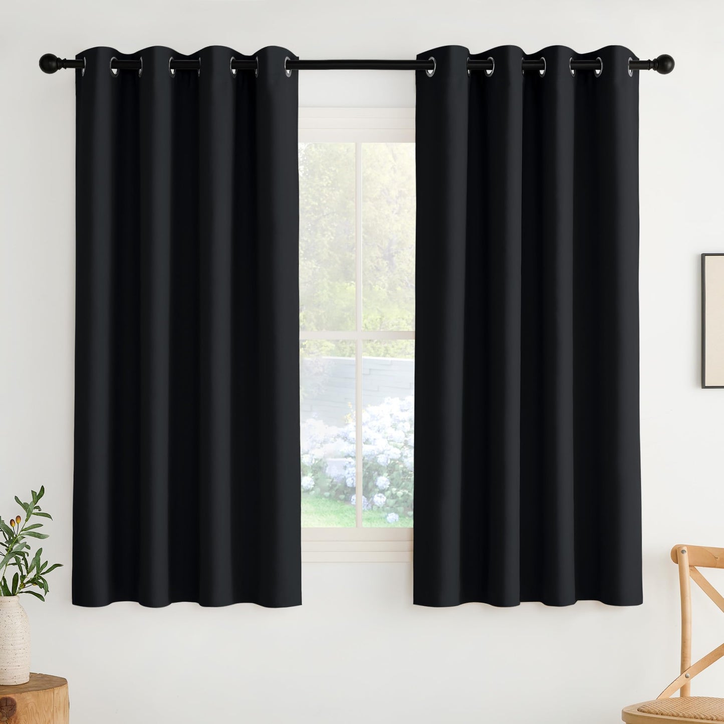 NICETOWN Blackout Curtains – 2 Panels, Grey, 63"