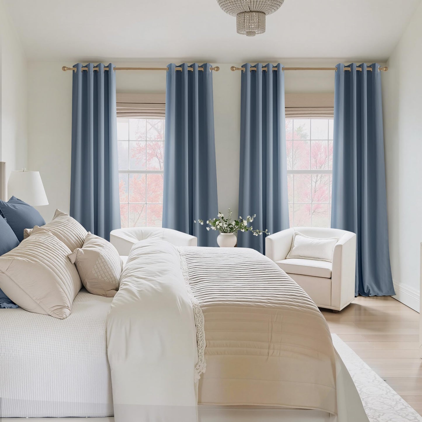 NICETOWN Blackout Curtains – 2 Panels, Grey, 63"