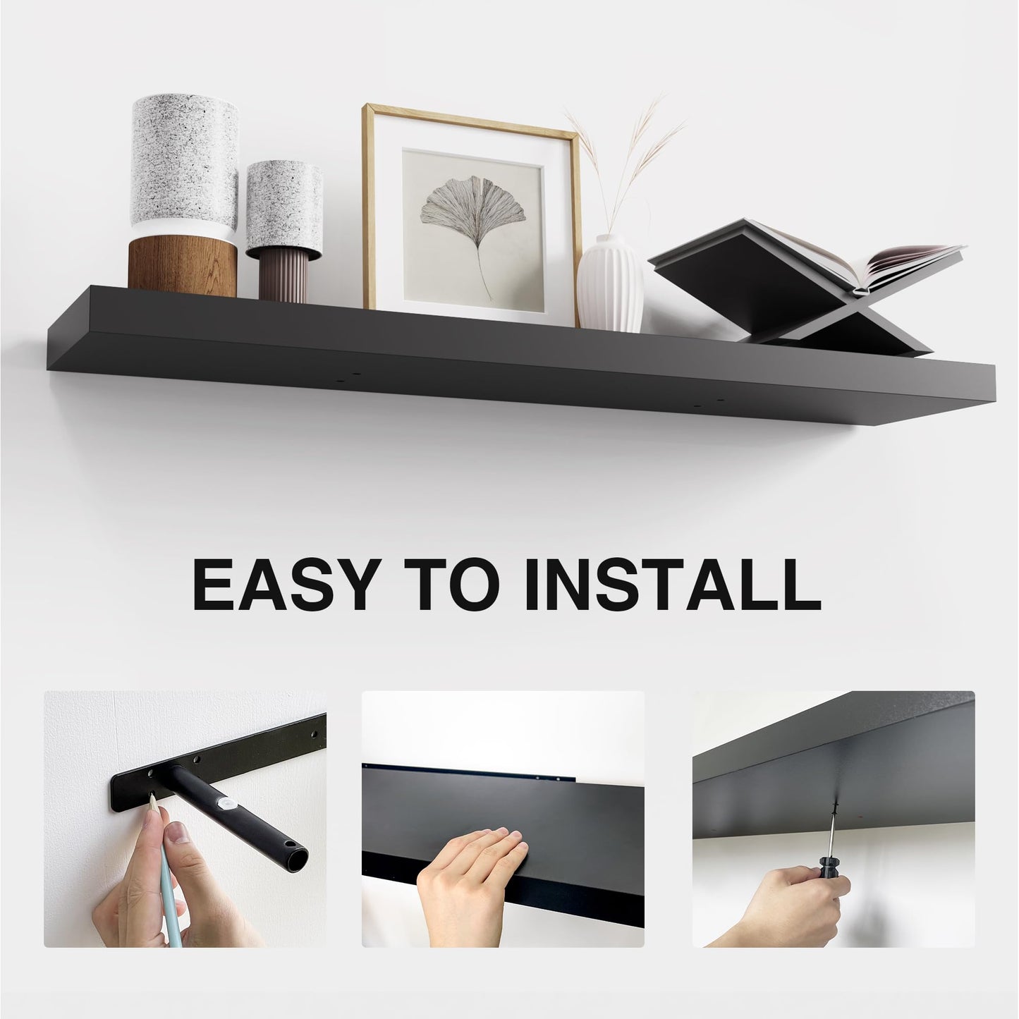 Colima 36" Brown Floating Shelves, 3-Pack
