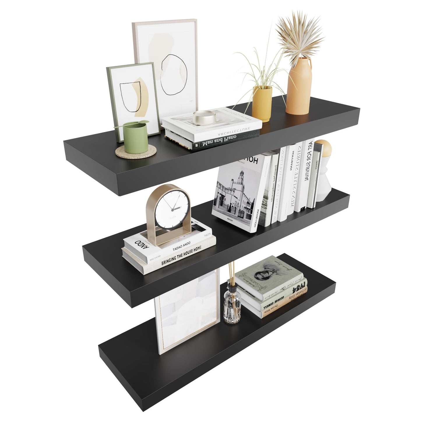 Colima 36" Brown Floating Shelves, 3-Pack