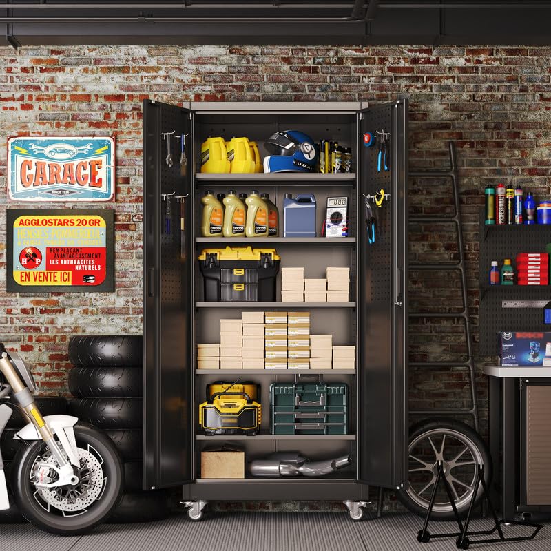 Aobabo Metal Garage Storage Cabinet – Black