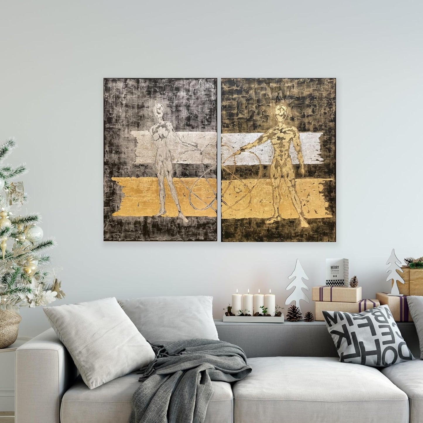 Two Diptych Mixed Media 55"x39"