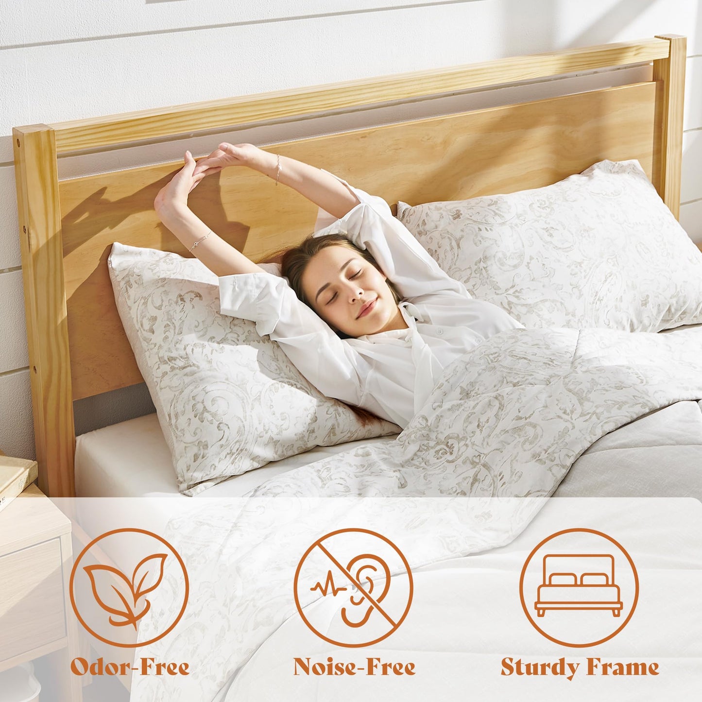AMERLIFE King Bed Frame – Dark Brown