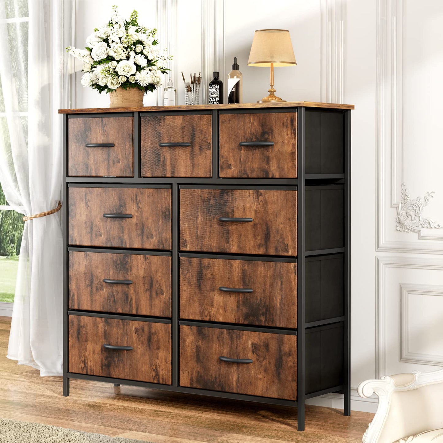 OLIXIS 5-Drawer Dresser, Black