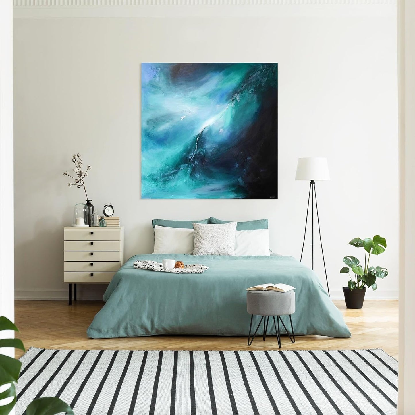 Waves of Inspiration Abstract Oil Painting 59"x59"