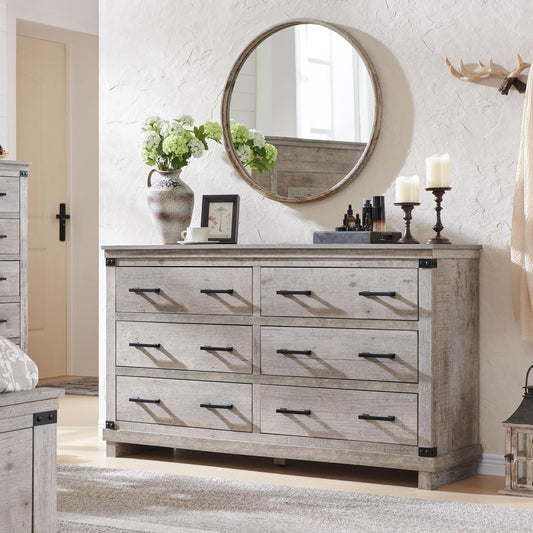 T4TREAM 6-Drawer Farmhouse Dresser 54"