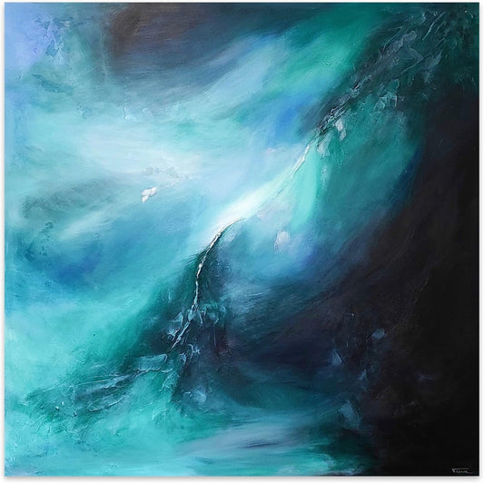Waves of Inspiration Abstract Oil Painting 59"x59"