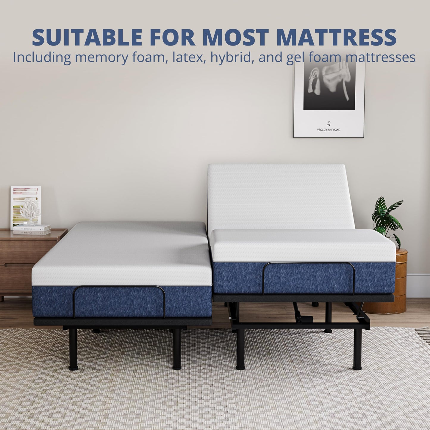 Split King Adjustable Bed with Mattress