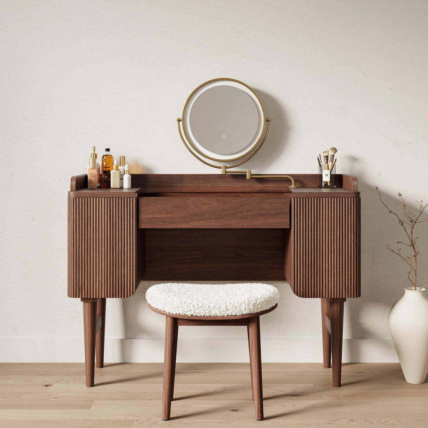 Mid Century LED Makeup Vanity Set 47"