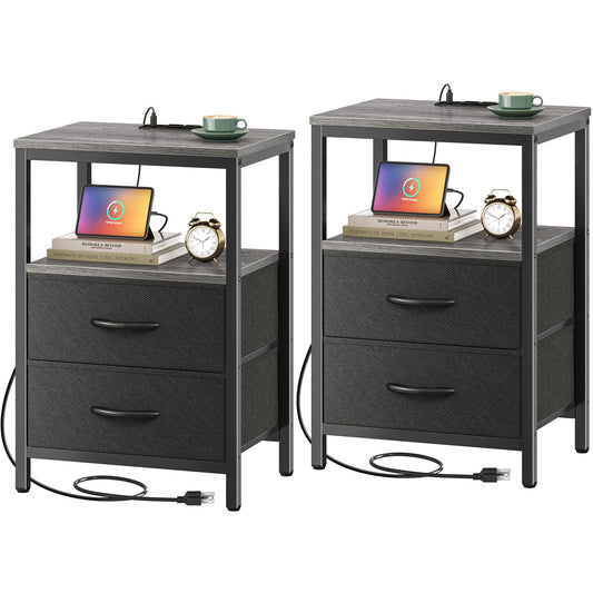 Huuger Nightstand – Rustic Brown/Black