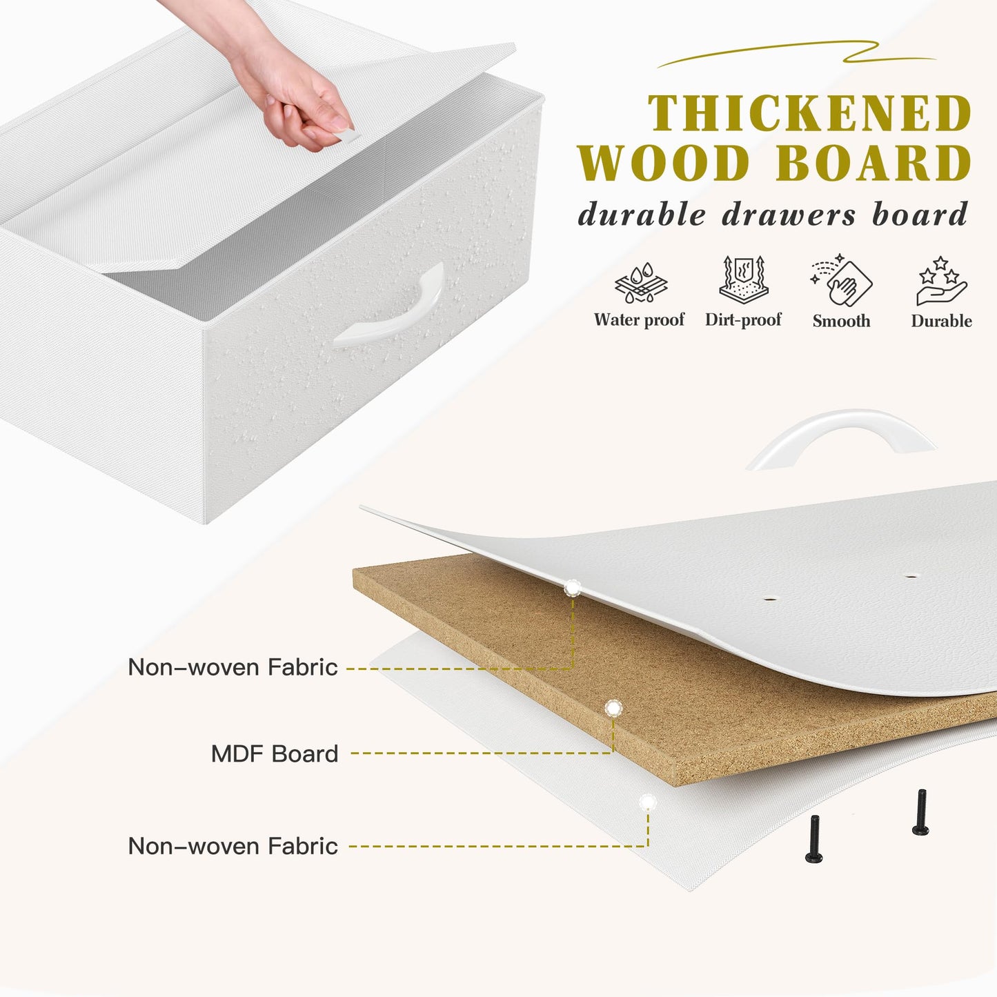 14-Drawer Fabric Dresser – Grey
