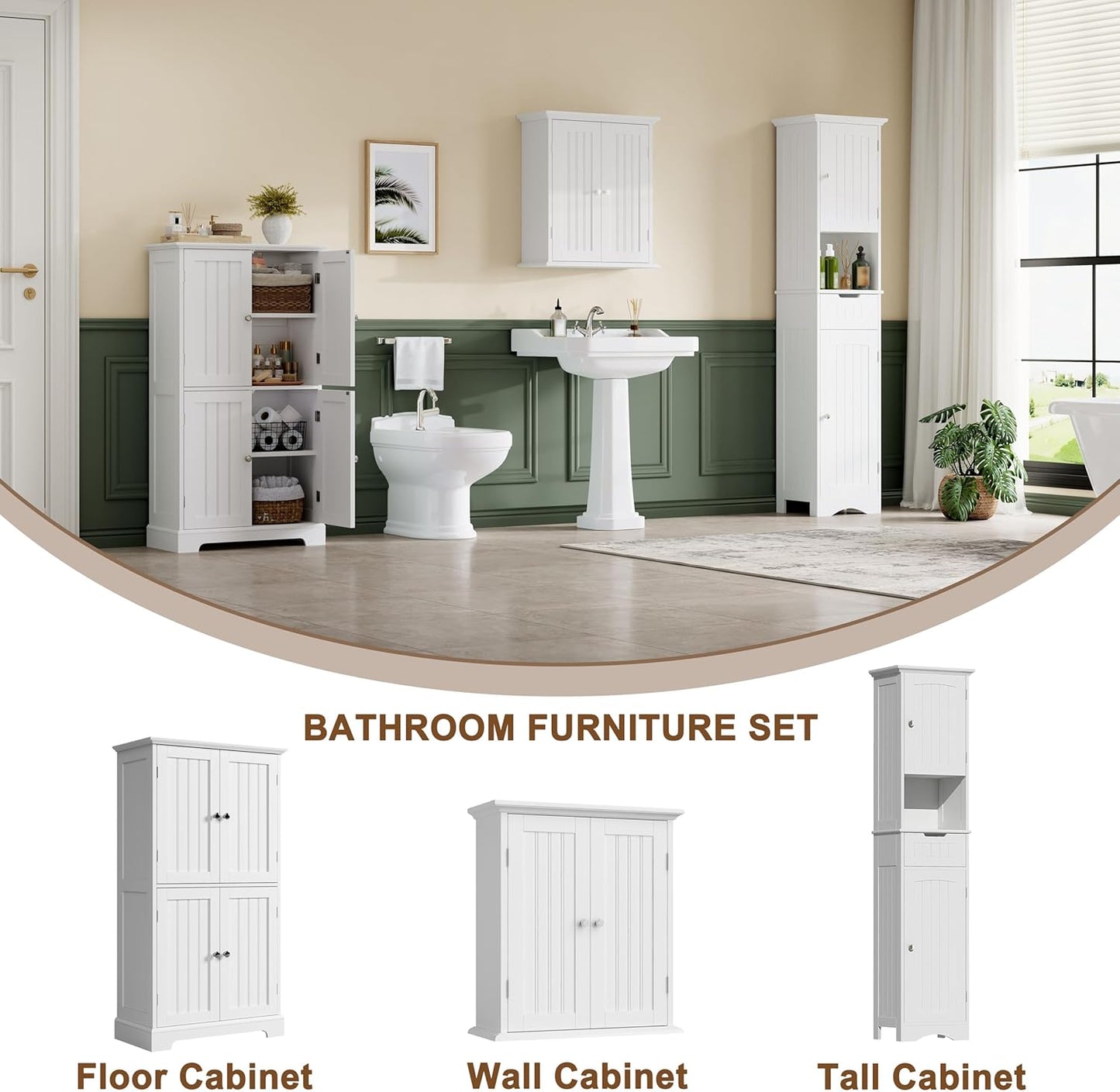 ChooChoo Bathroom Floor Cabinet – White