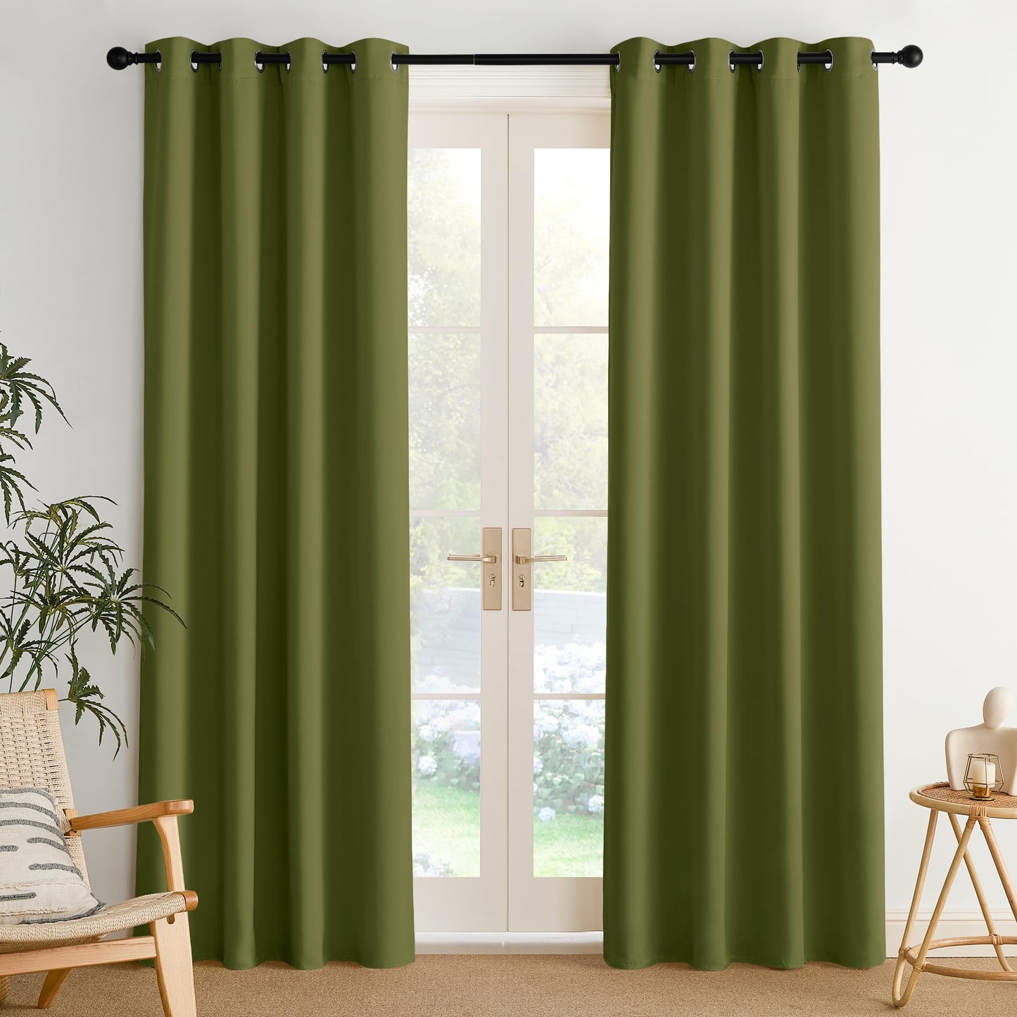 NICETOWN Blackout Curtains – 2 Panels, Grey, 63"